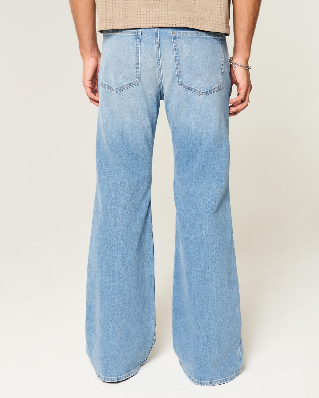 Hollister Blue Medium Wash Flare Jeans for men