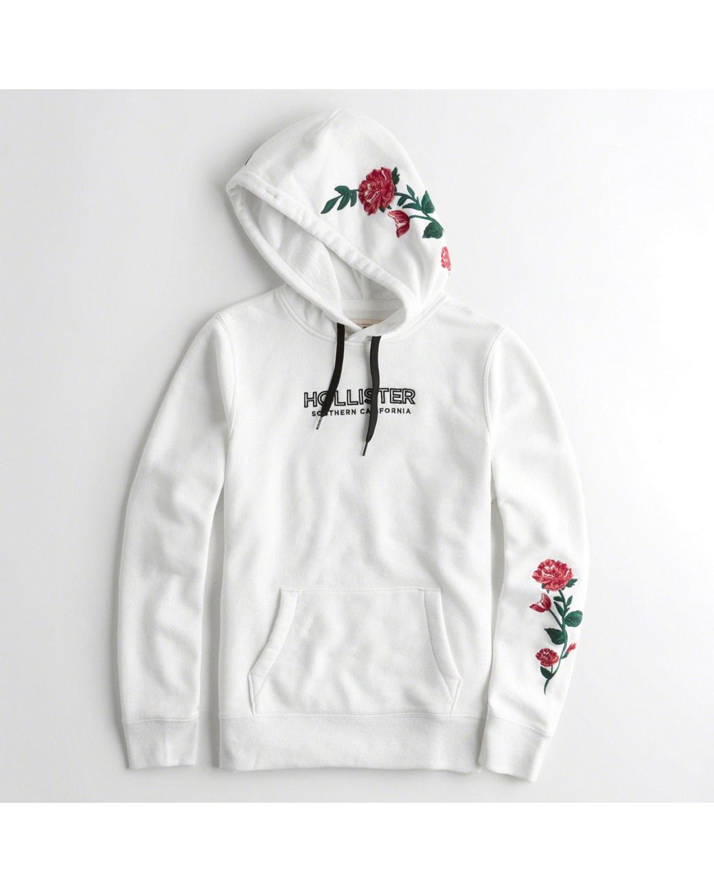 hollister white rose hoodie