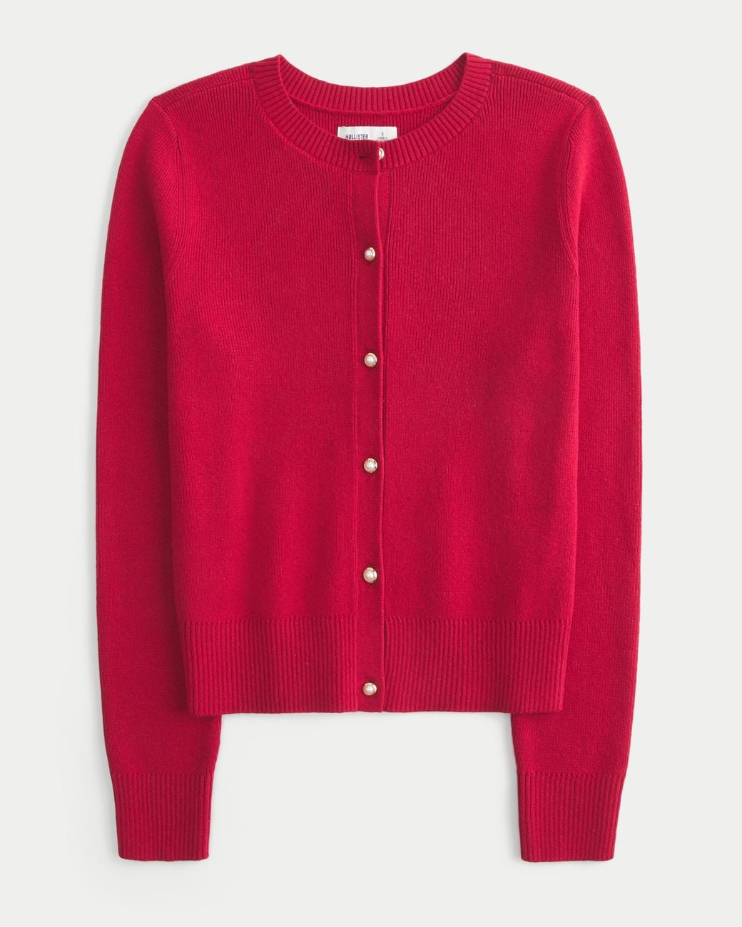 Hollister Red Fy Cloud Crew Cardigan