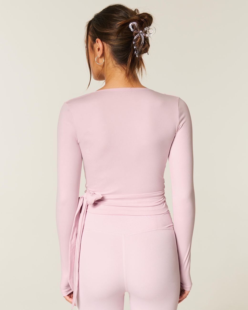 Hollister Pink Gilly Hicks Active Recharge Long-sleeve Wrap Top