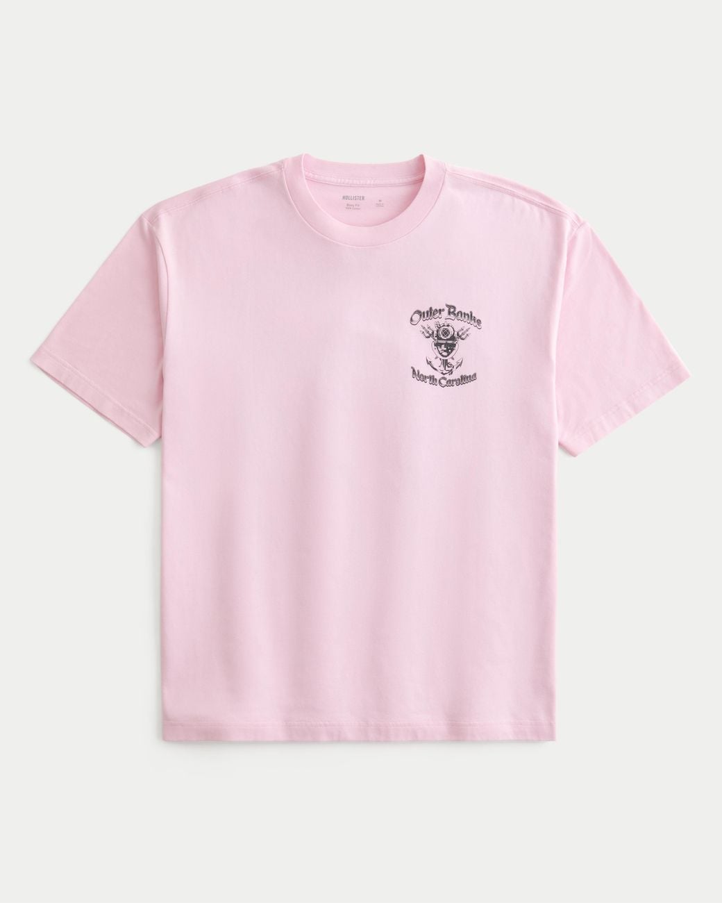 Hollister Pink Boxy Outer Banks Graphic Tee for men