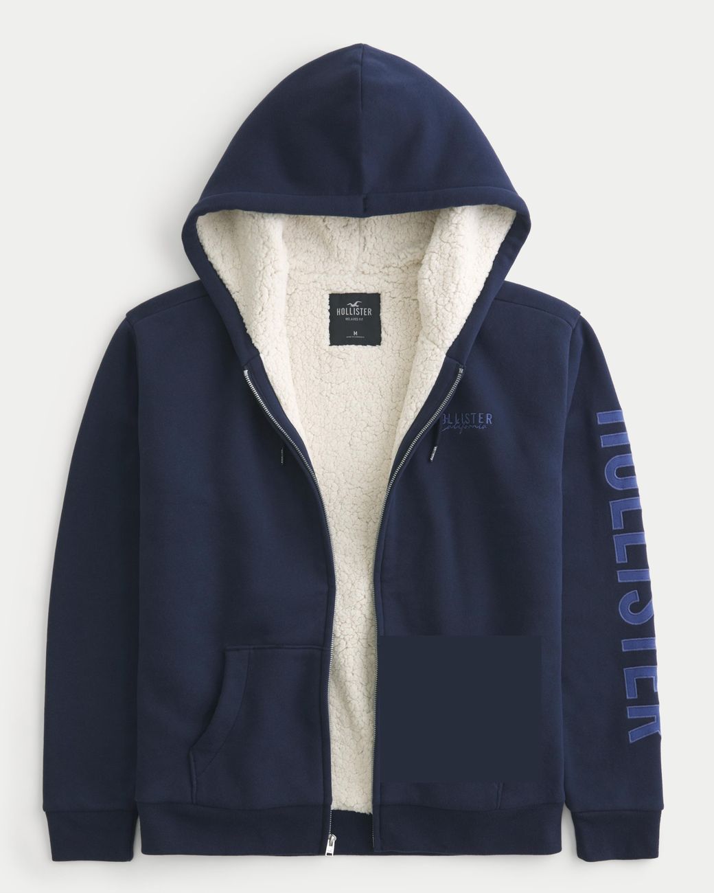 Hollister Faux Shearling lined Zip up Hoodie in Blue for Men Lyst UK