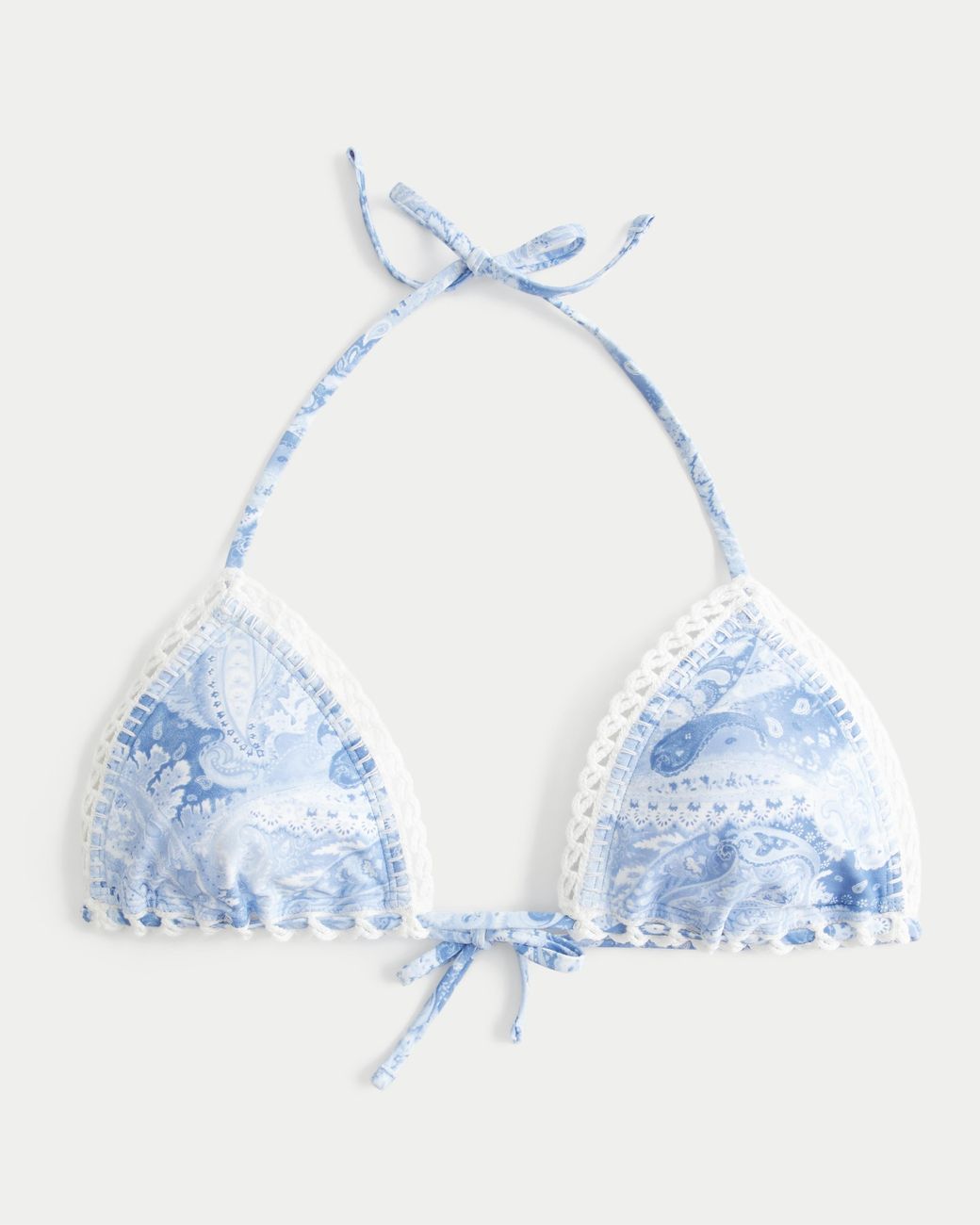 Hollister Blue Stitched Trim Triangle Bikini Top