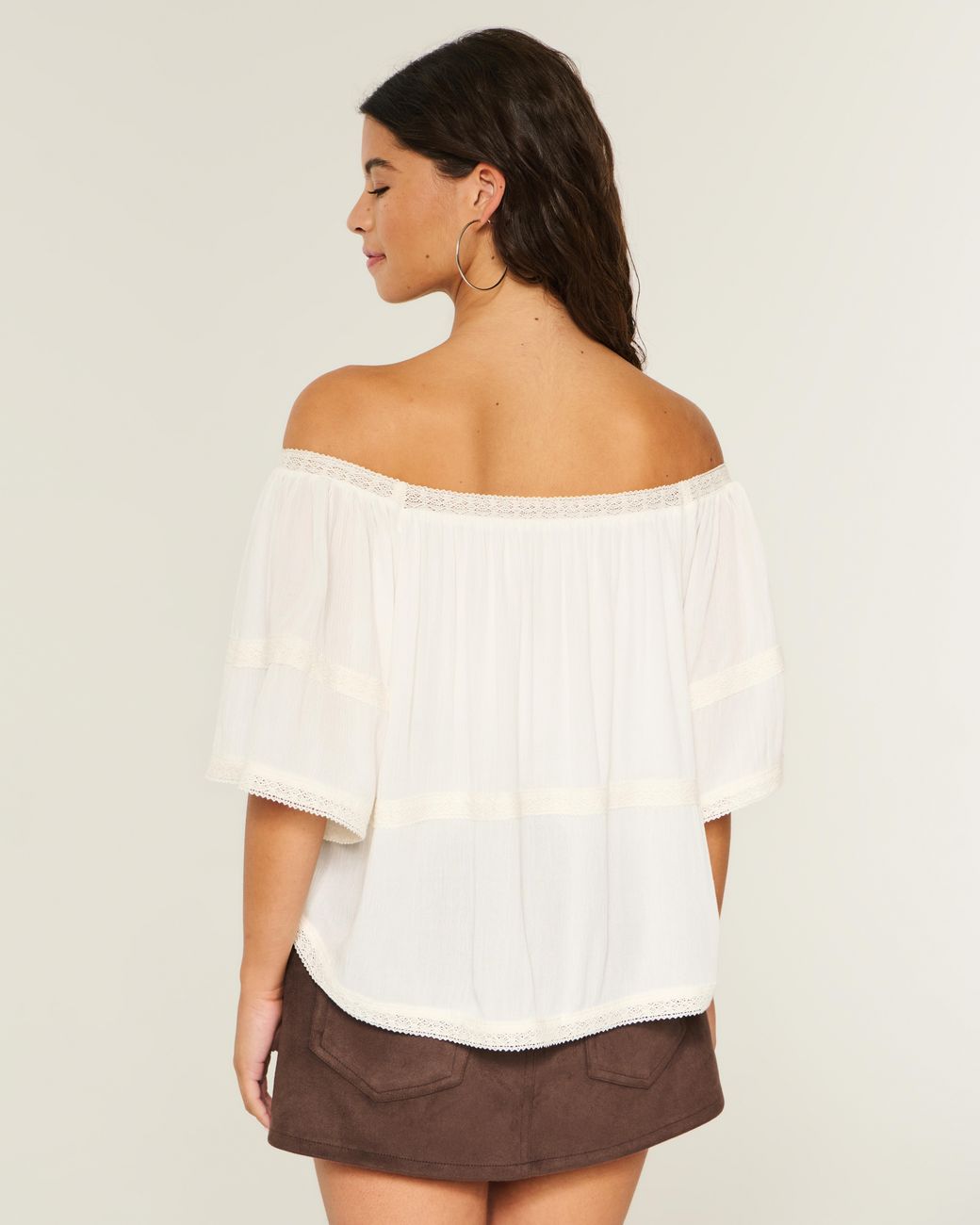Hollister White Easy Crinkle Poncho