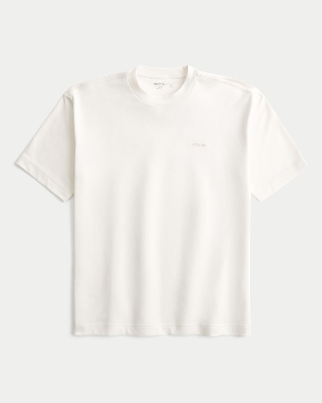 Hollister White Boxy Logo Cooling Tee for men