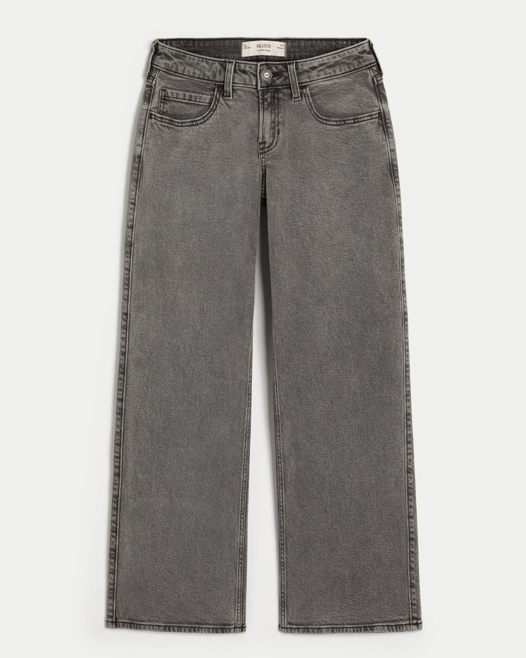 Grey Low Waist Baggy Jeans