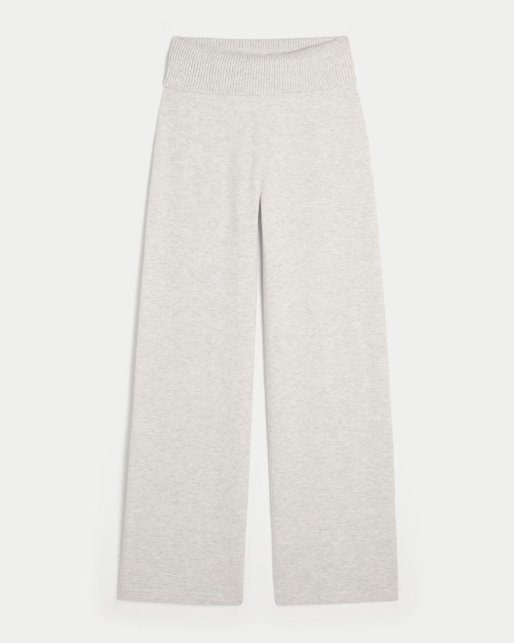 Hollister White Gilly Hicks Sweater-knit Foldover Straight Pants