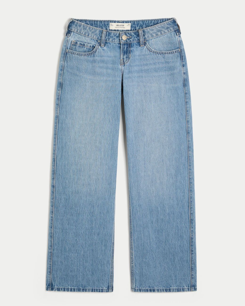 Hollister Blue Ultra Low-rise Medium Wash Baggy Jeans