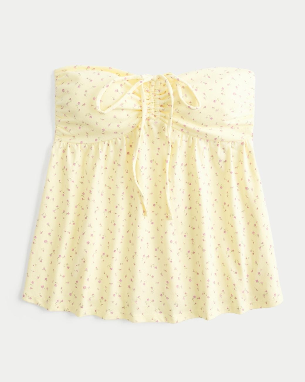 Hollister Natural Strapless Cinched Babydoll Top
