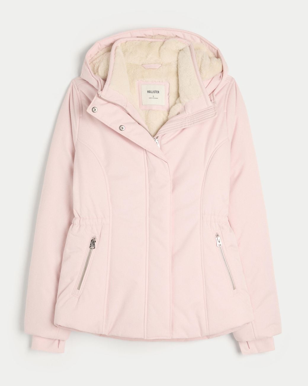Hollister Pink Faux Fur-lined All-weather Jacket