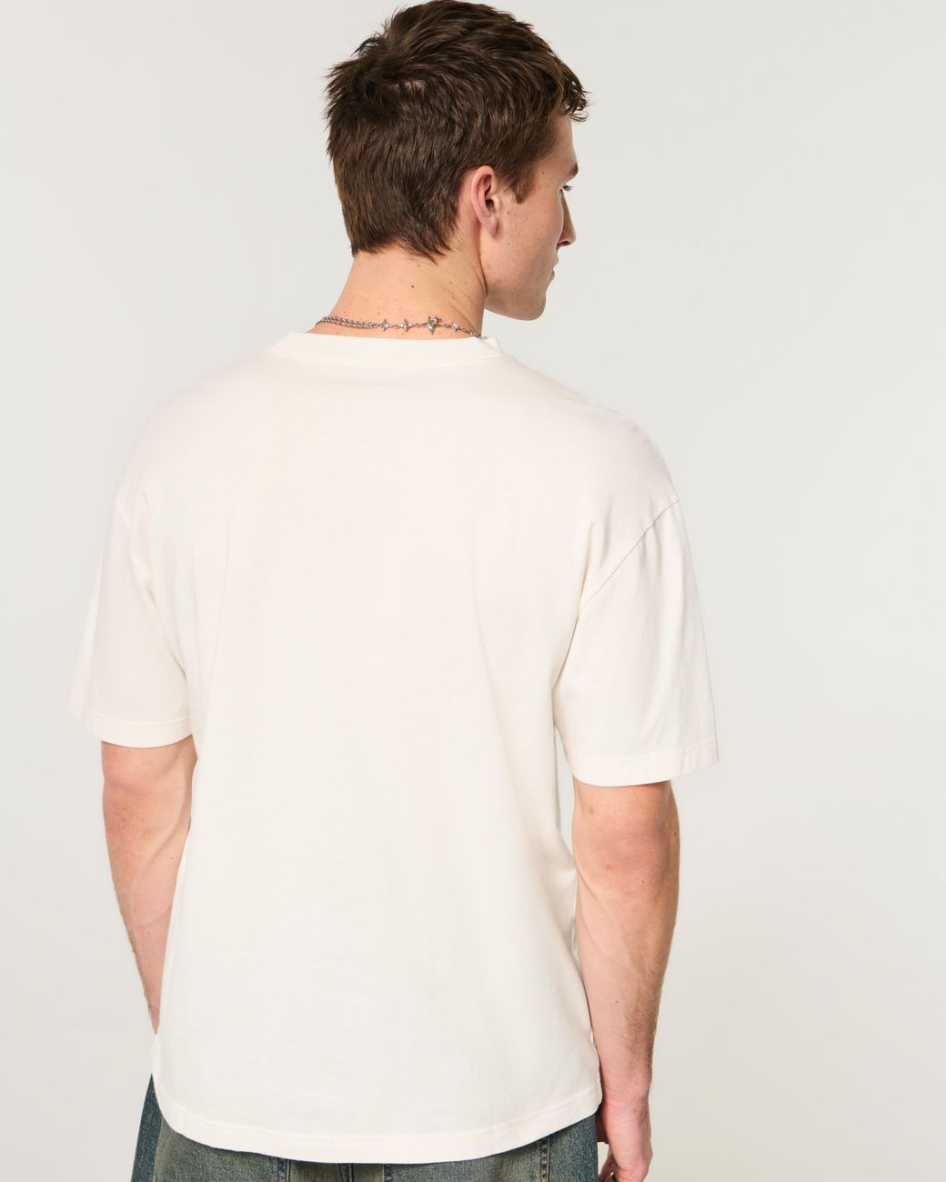Hollister White Boxy Los Angeles Graphic Tee for men