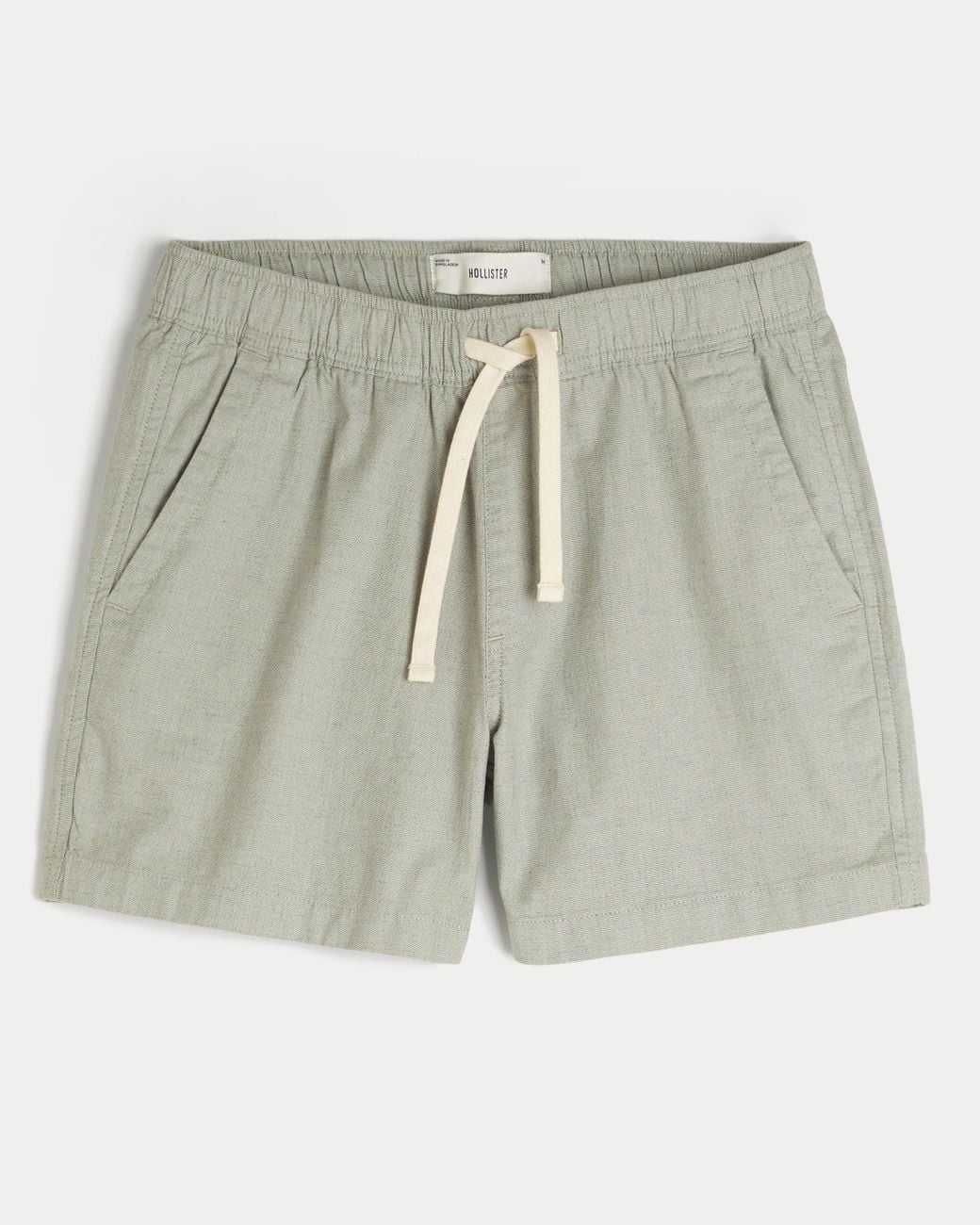 Hollister Gray Mid-thigh Linen-blend Pull-on Shorts for men