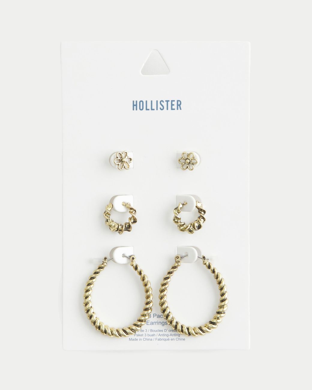 Hollister Natural Rope & Daisy Hoops & Stud 3-pack