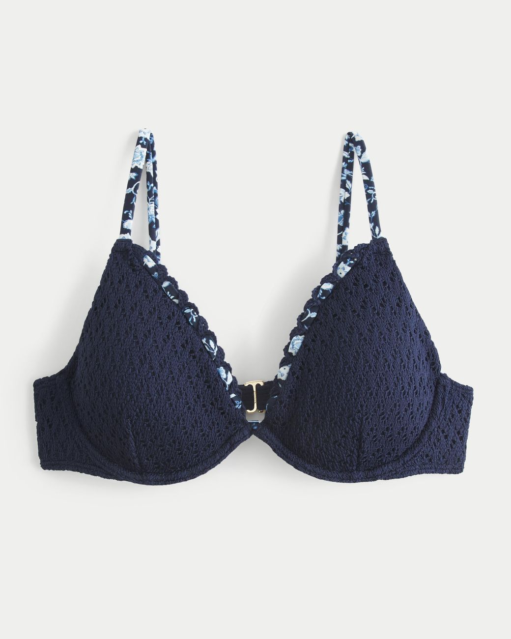 Hollister Blue Crochet-style Underwire Bikini Top
