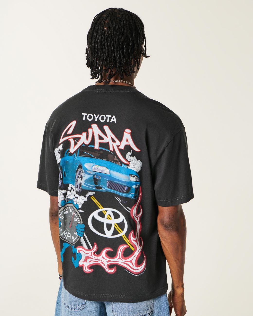 Hollister Black Boxy Toyota Supra Graphic Tee for men