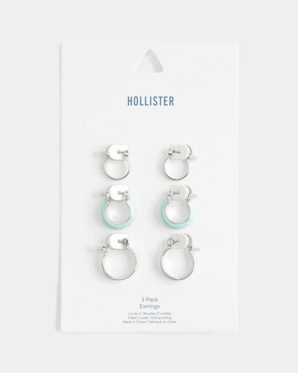 Hollister White Turquoise Hoop & Stud Earring 3-pack