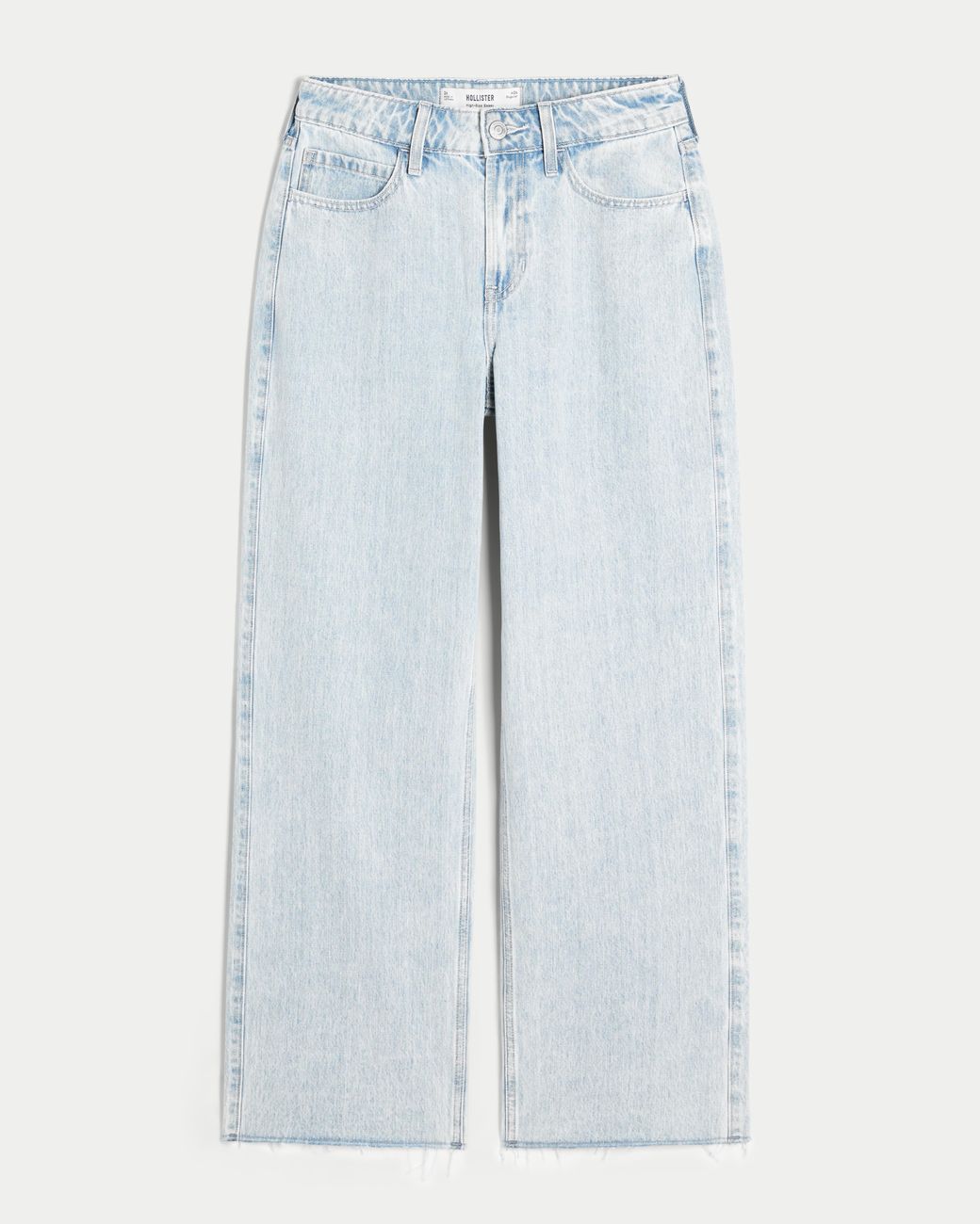 Hollister Blue High-rise Light Wash Baggy Jeans