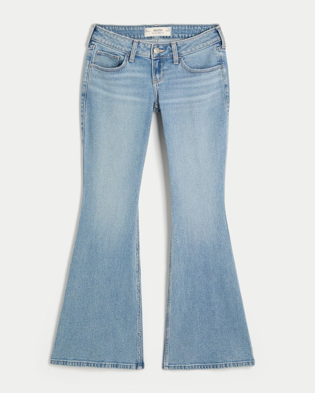 Hollister Blue Ultra Low-rise Medium Wash Flare Jeans