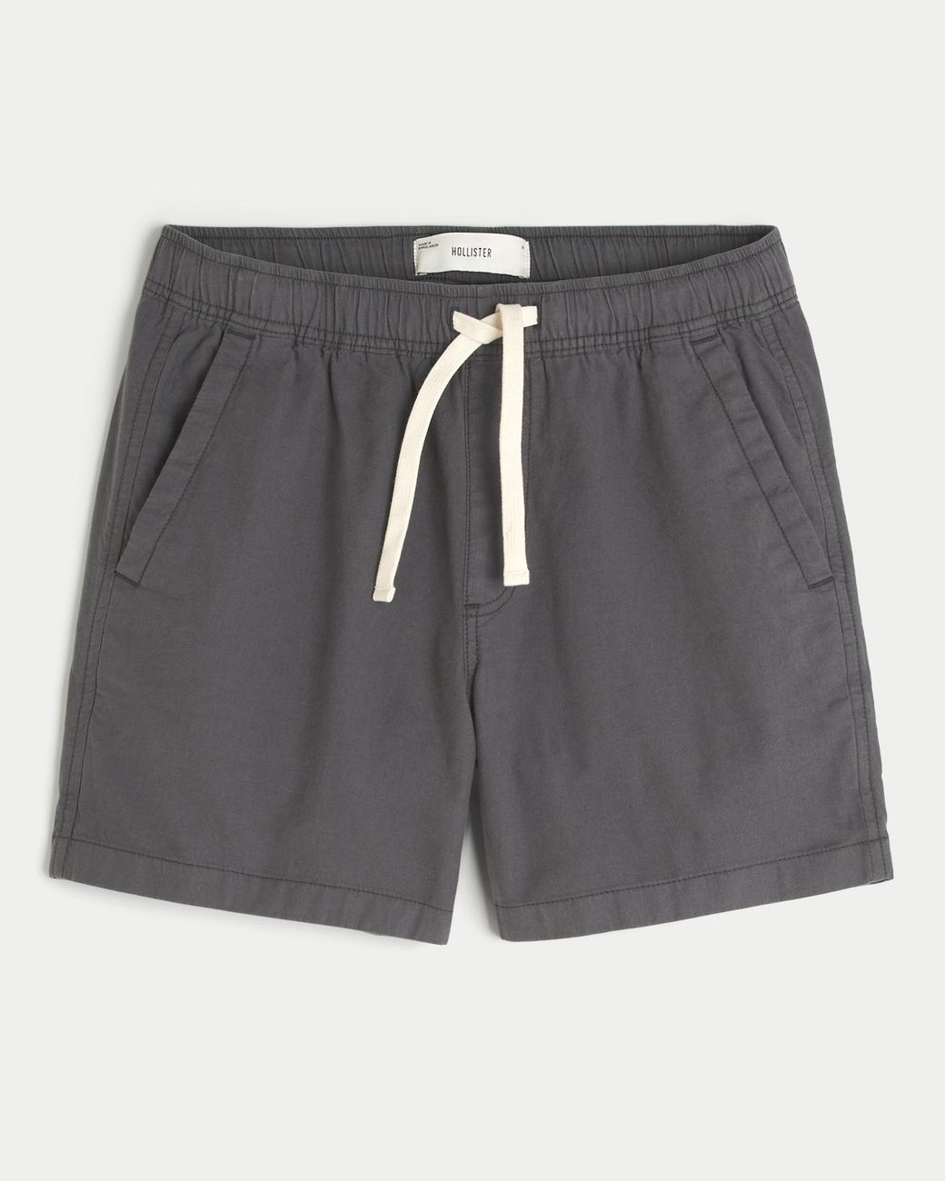 Hollister Gray Mid-thigh Linen-blend Pull-on Shorts for men