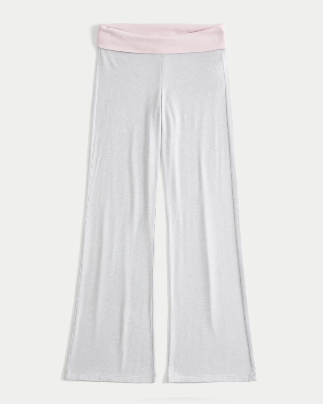 Hollister White Always Cozy Knit Foldover Waist Flare Pants