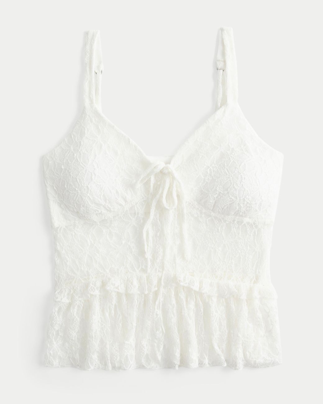 Hollister White Lace Ruffle Top