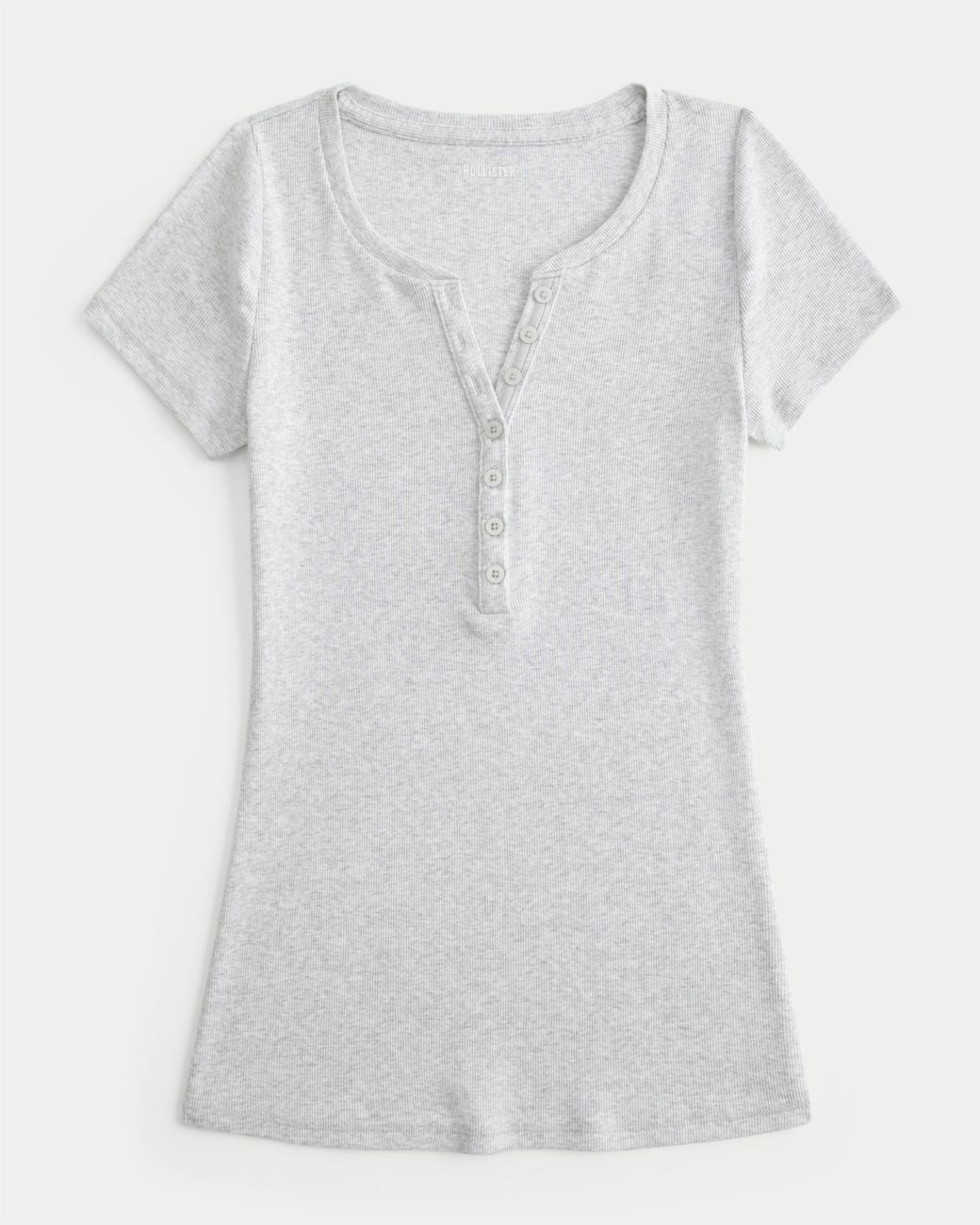 Hollister White Short-sleeve Henley