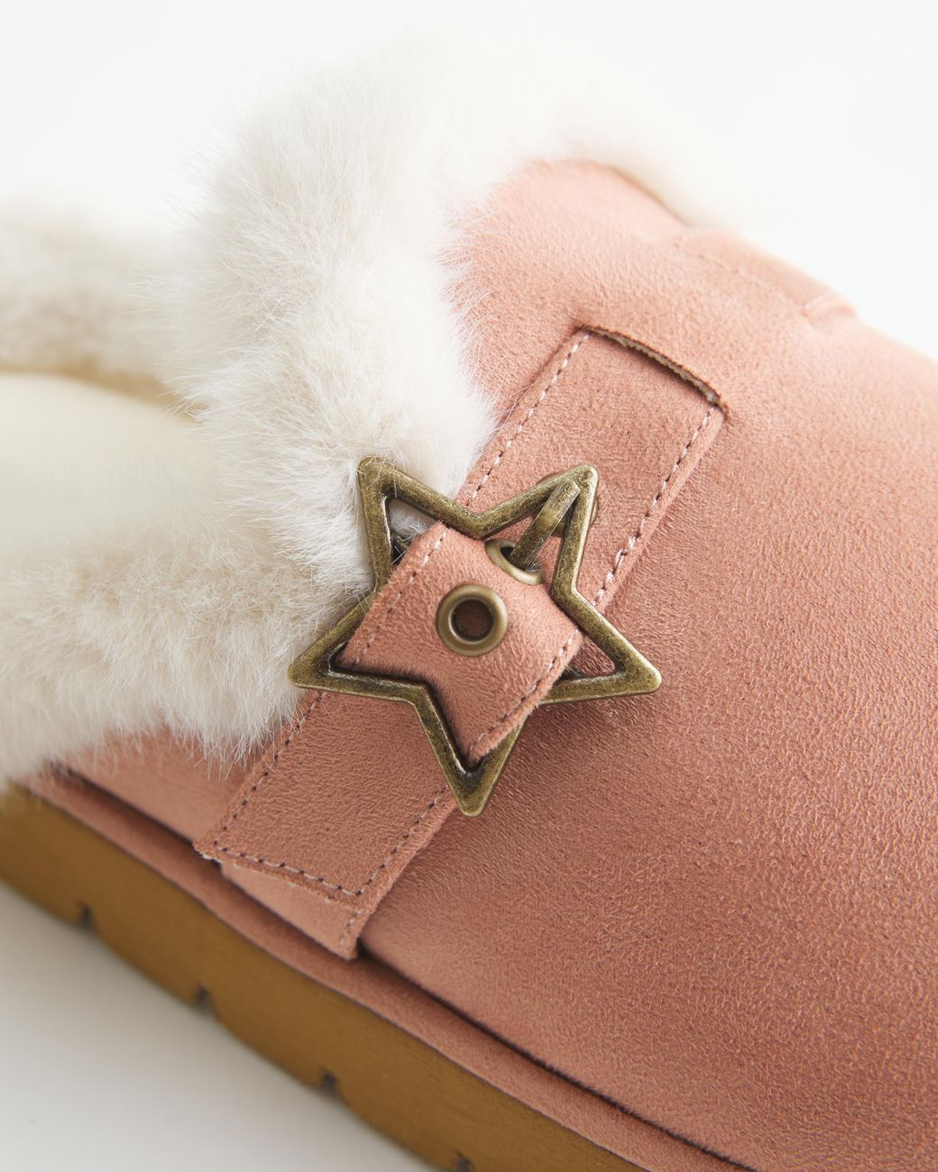 Hollister Natural Faux Fur-lined Platform Slipper Sandals