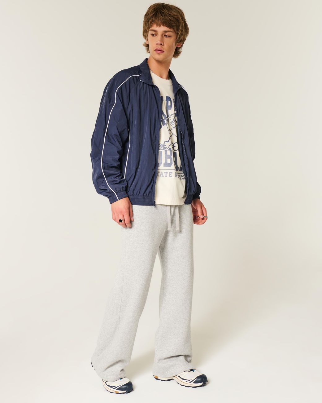 Hollister Blue Zip-up Windbreaker Jacket for men