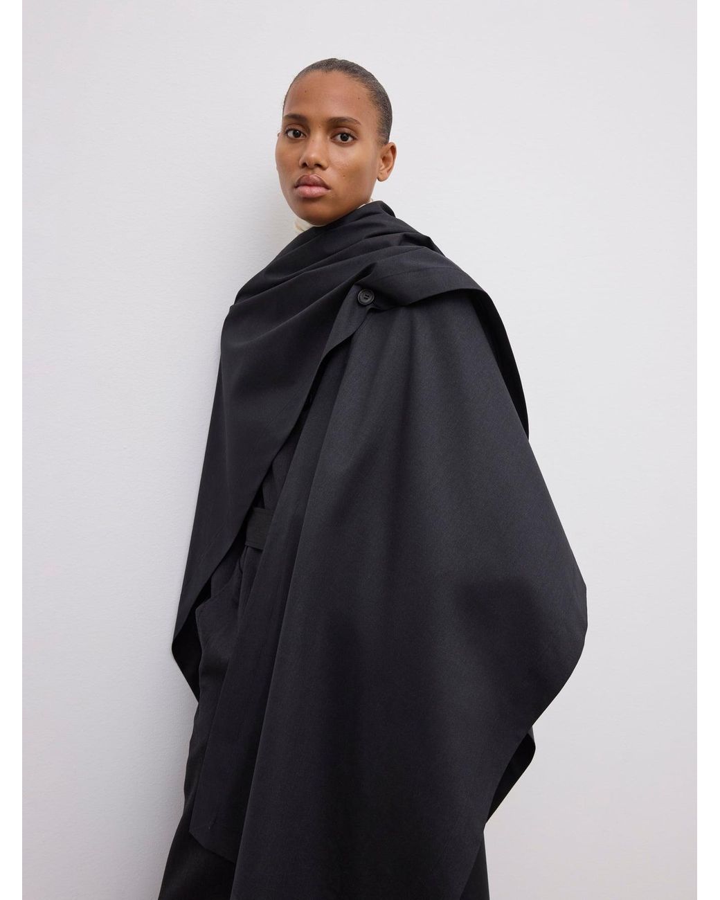 House of Dagmar Blue Wool Cape