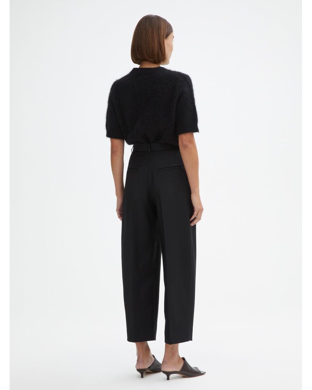 House of Dagmar Black Wide Suit Trousers Cropped