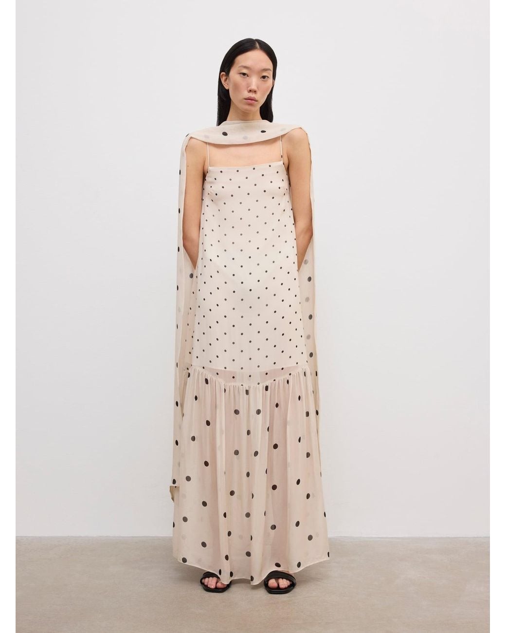 House of Dagmar Natural Dot Slip Dress
