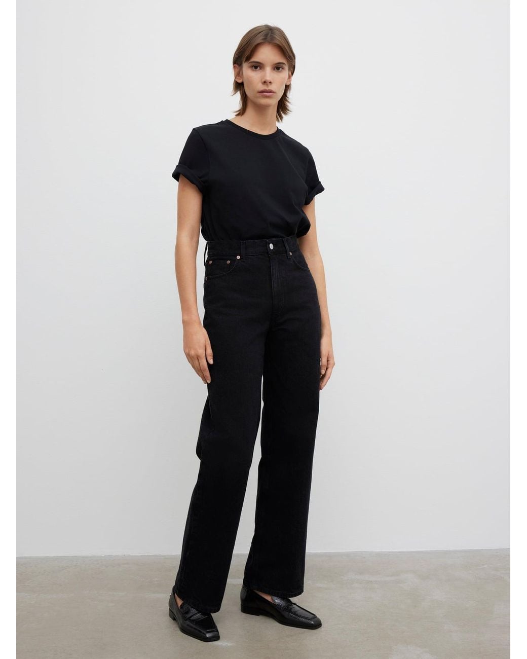 House of Dagmar Black Wide Leg Denim
