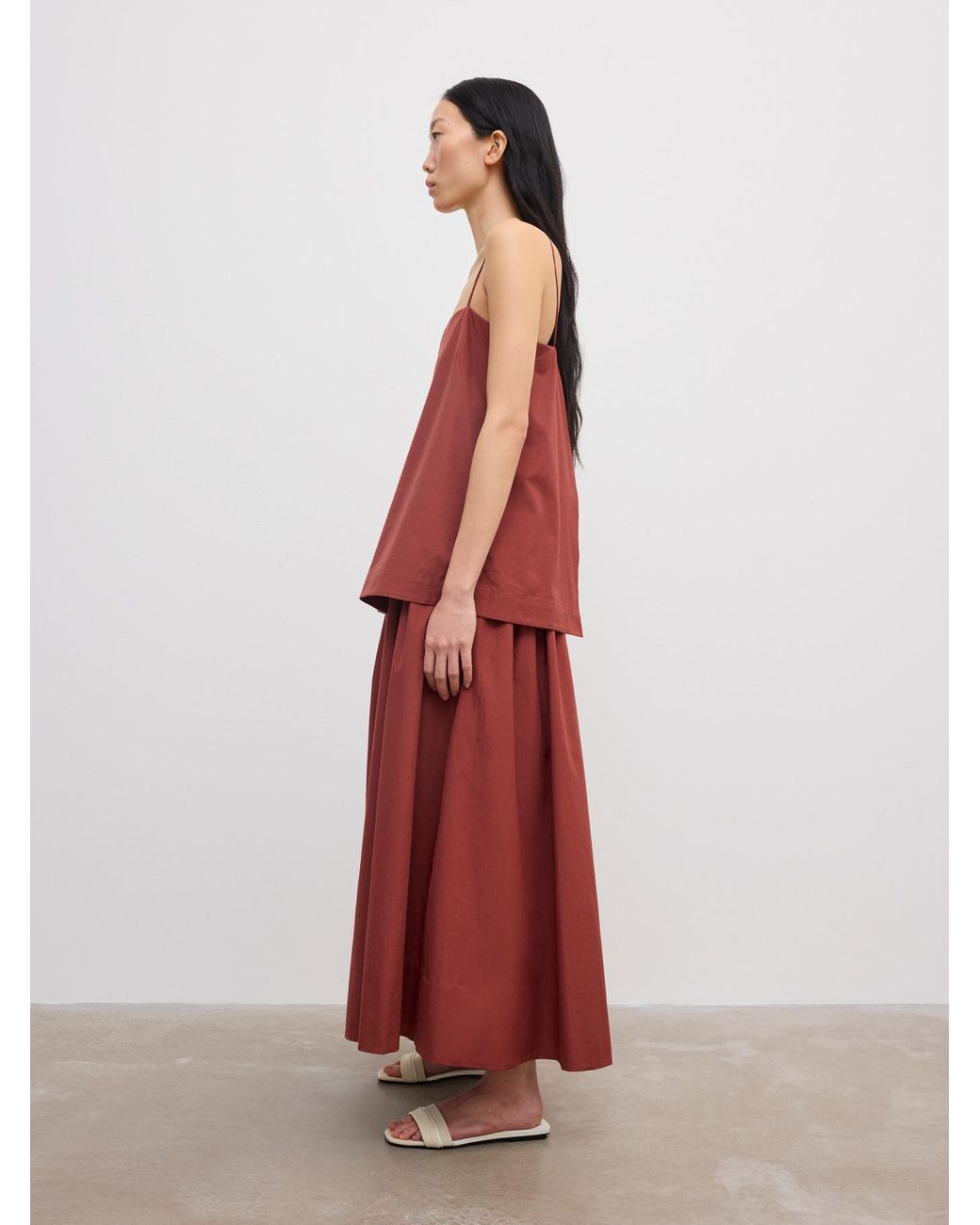 House of Dagmar Red Cotton Strap Dress