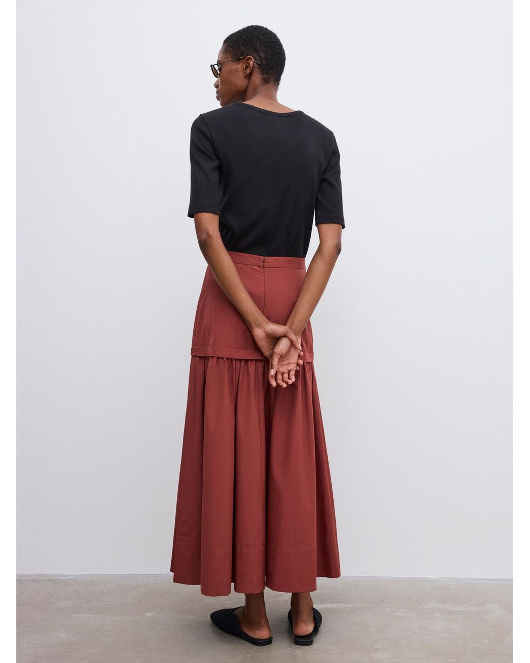 House of Dagmar Red Cotton Maxi Skirt