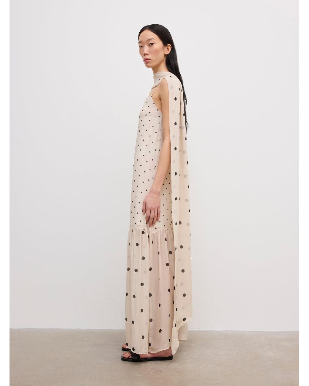 House of Dagmar Natural Dot Slip Dress