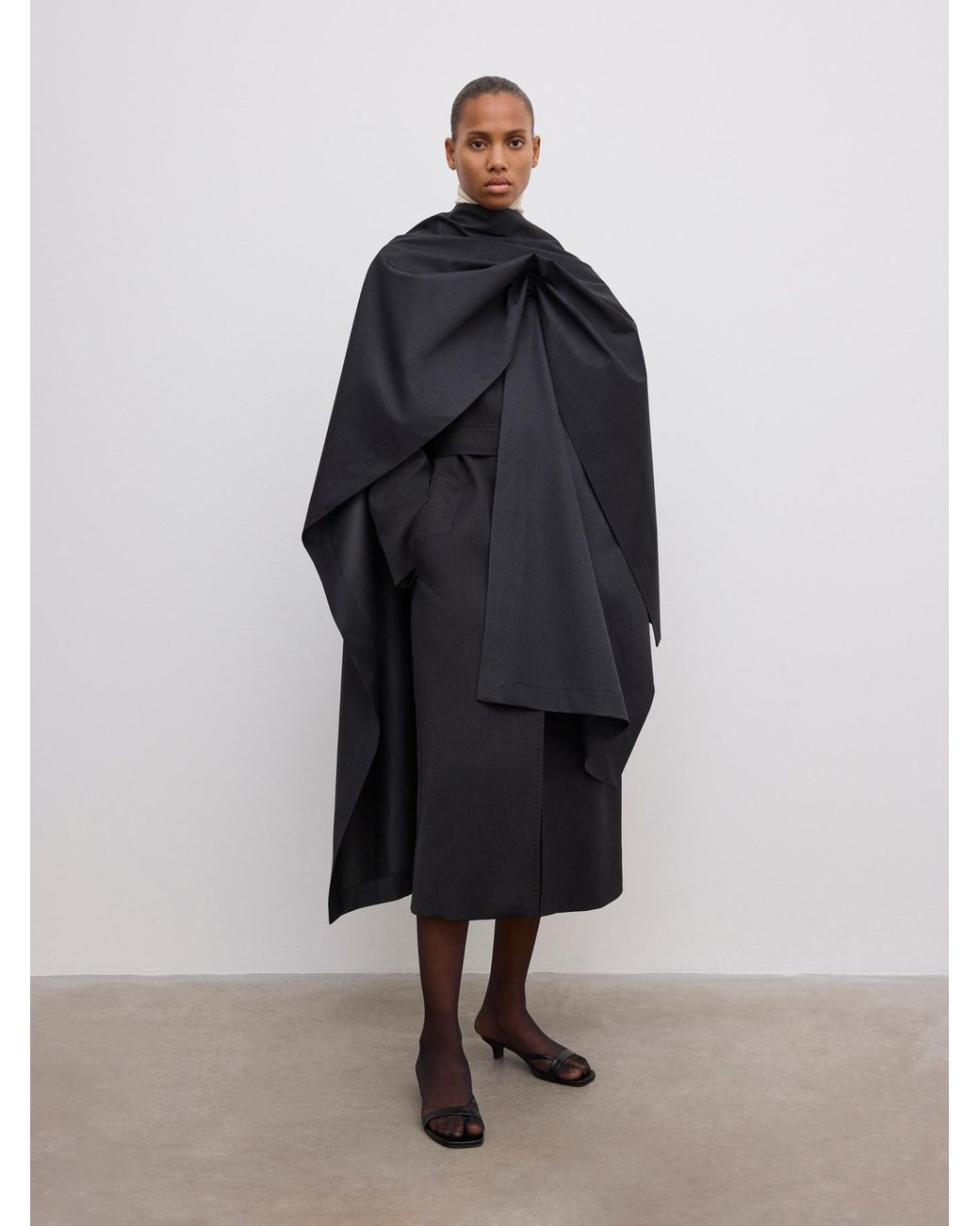 House of Dagmar Blue Wool Cape
