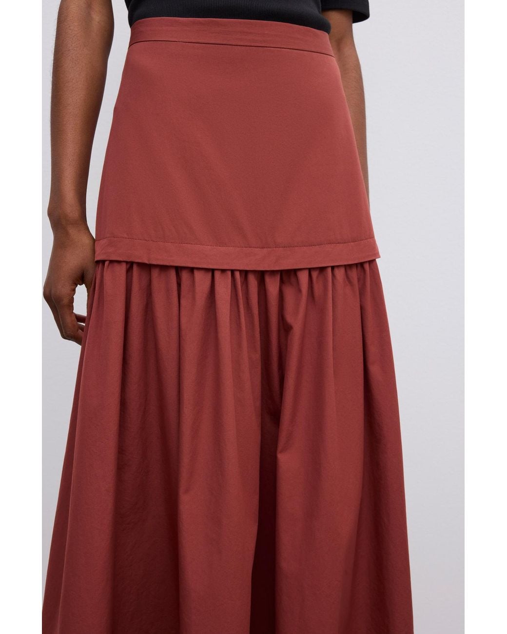House of Dagmar Red Cotton Maxi Skirt