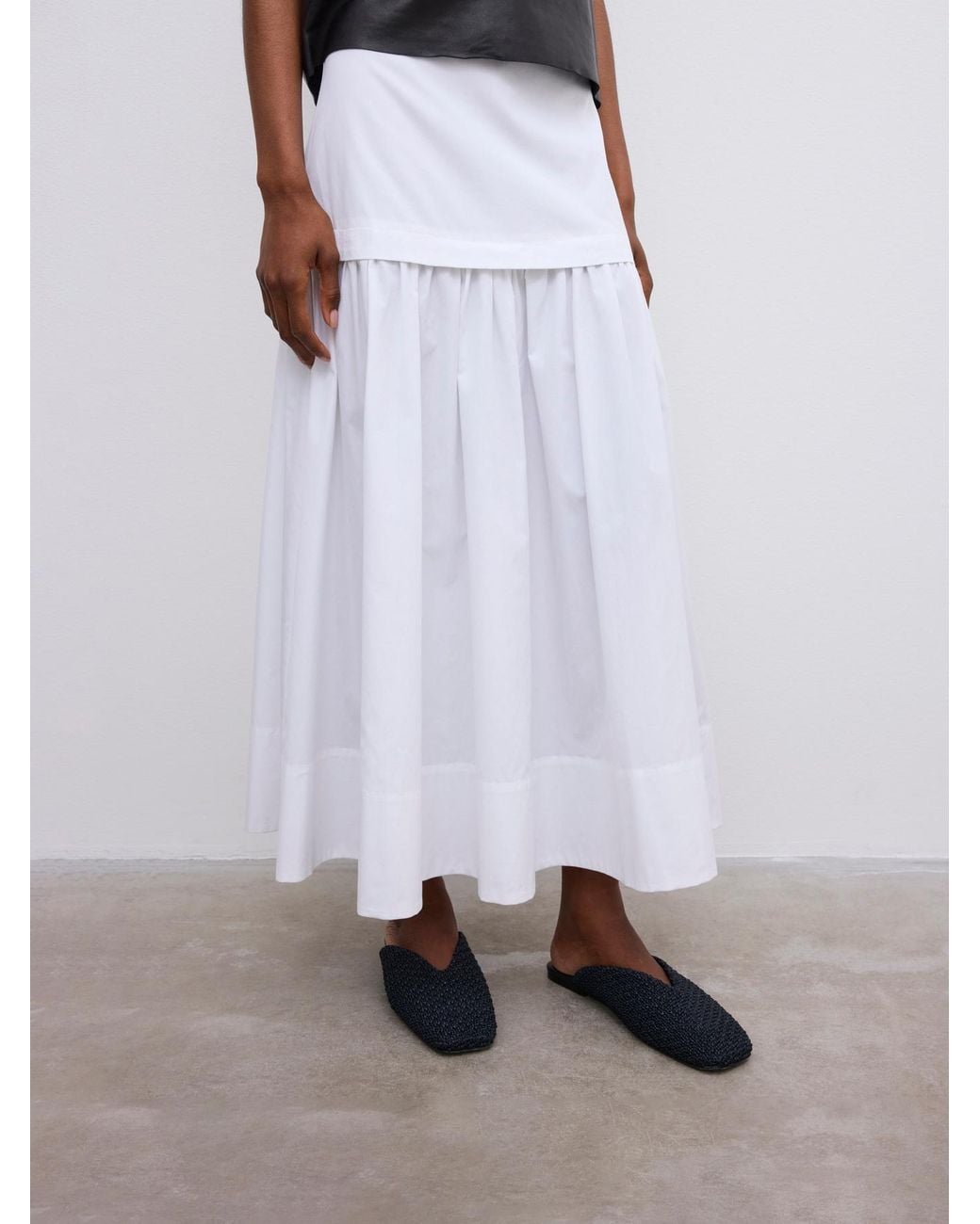 House of Dagmar White Cotton Maxi Skirt