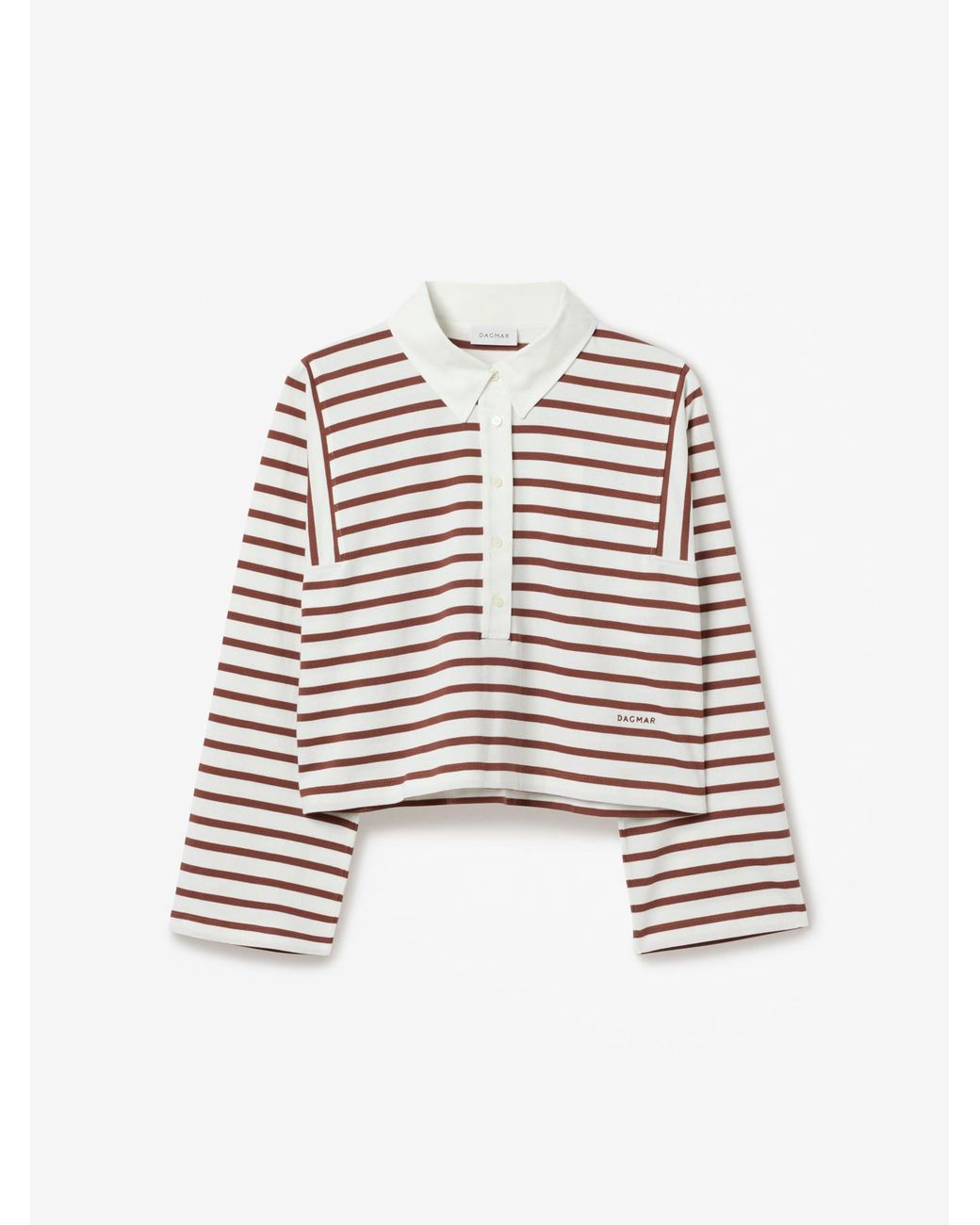 House of Dagmar White Striped Rugby Top