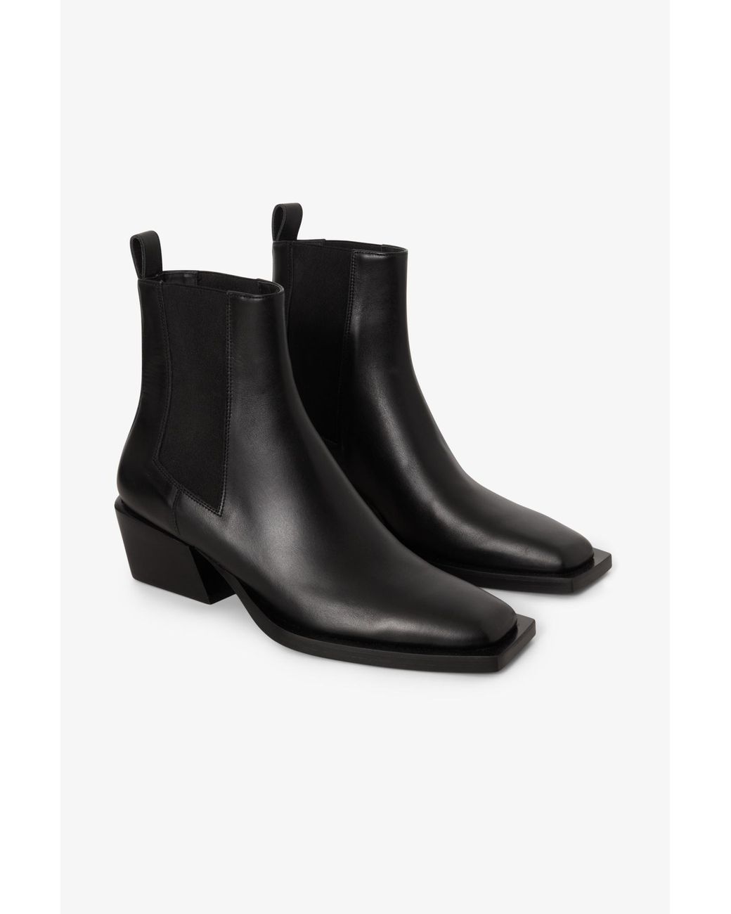House of Dagmar Black Square Toe Chelsea Boots