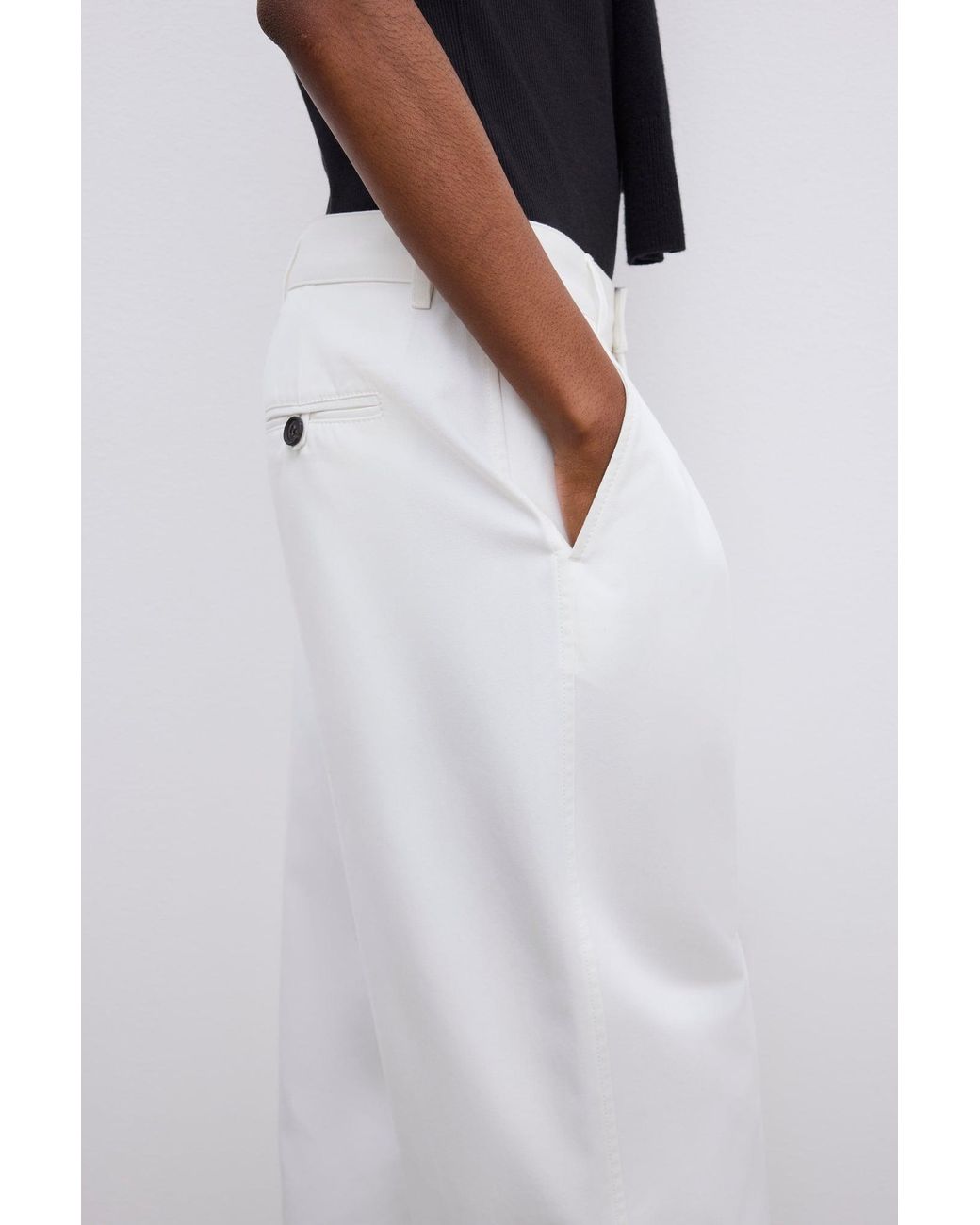 House of Dagmar White Baggy Cotton Chino