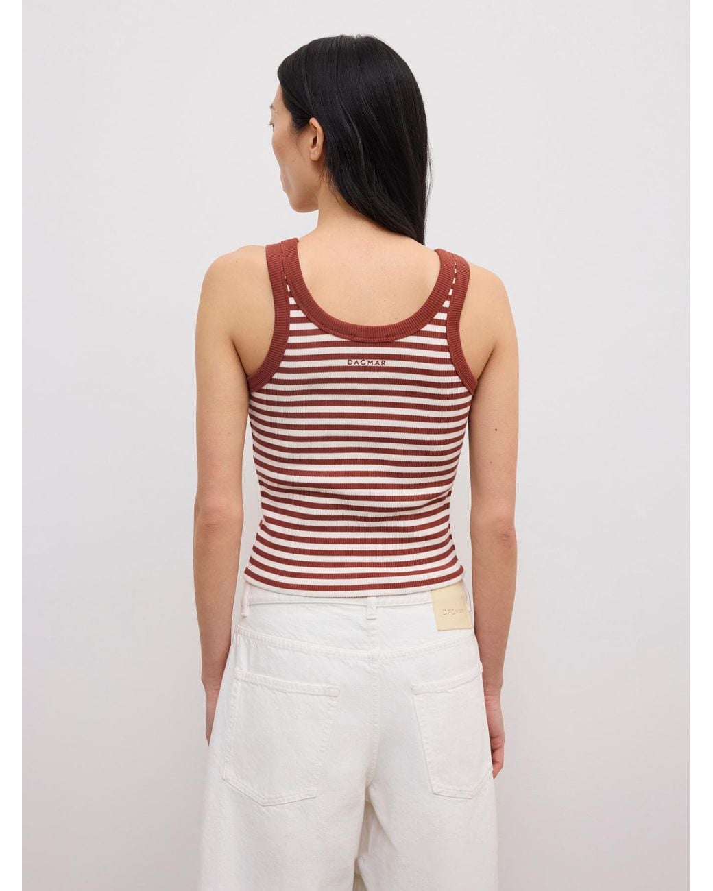 House of Dagmar White Ribbed Tank Top