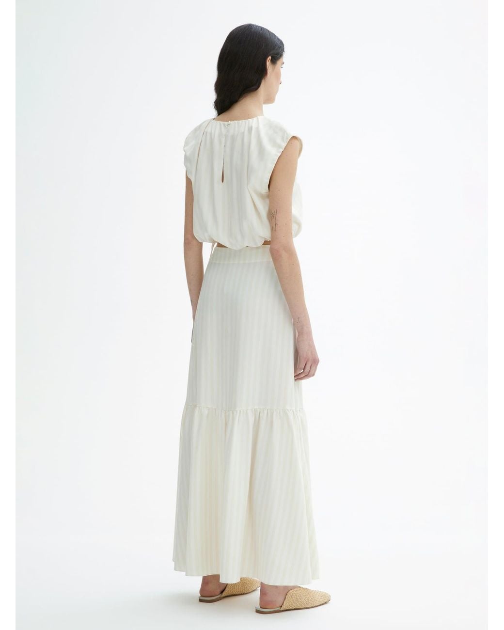 House of Dagmar White Cropped Striped Top