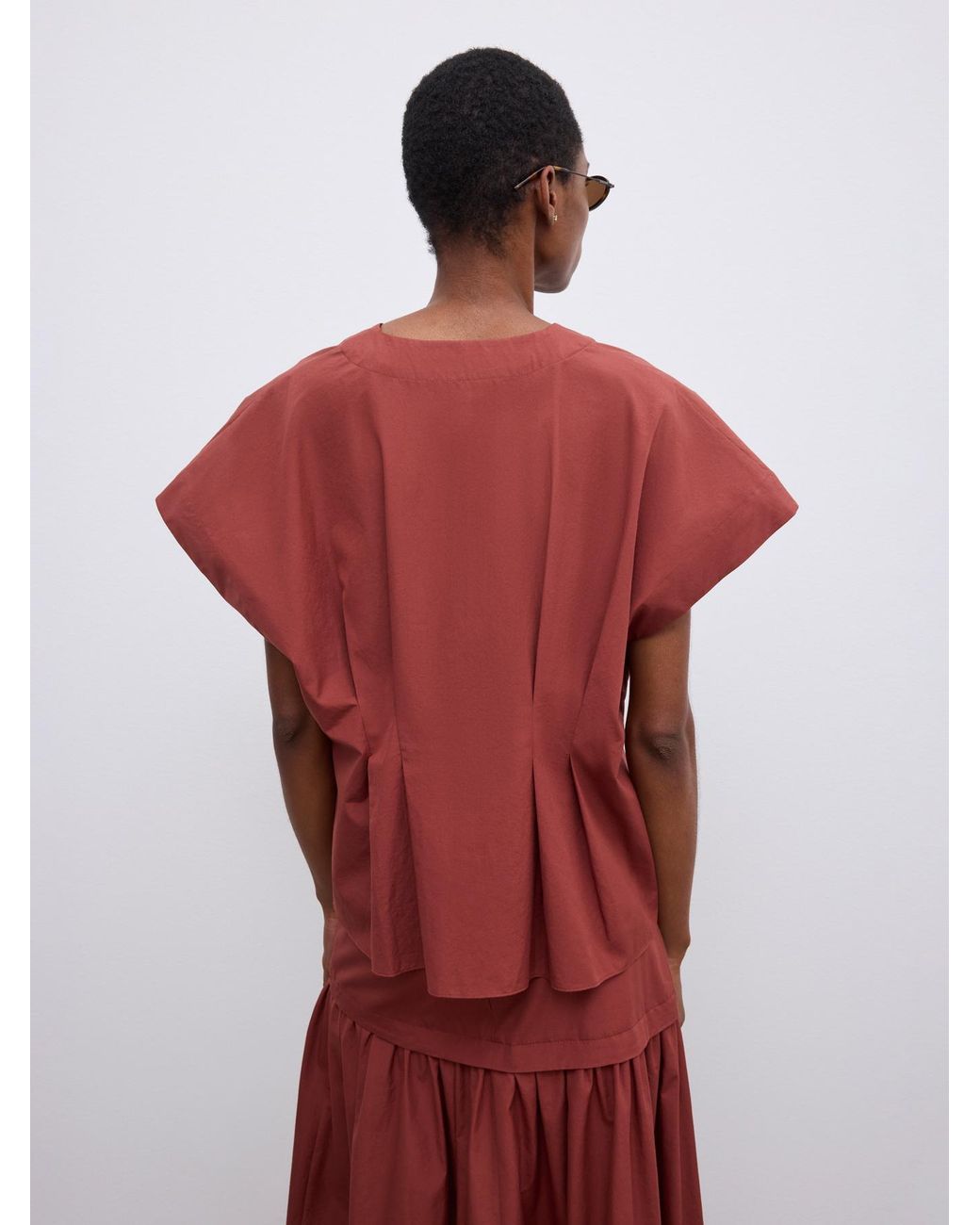 House of Dagmar Red Cinched Cotton Top