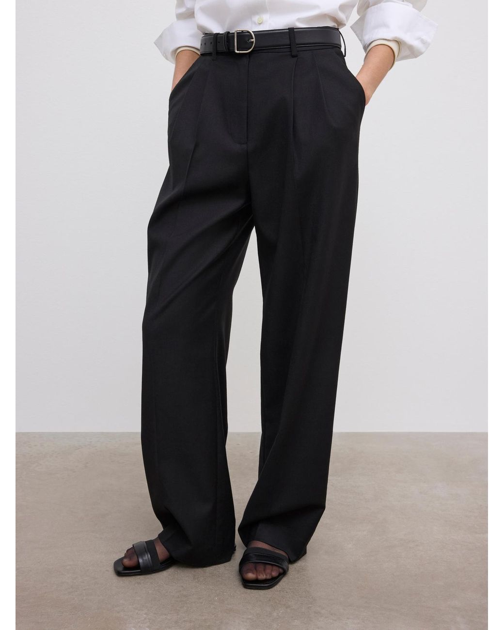House of Dagmar Black Wide Suit Trousers