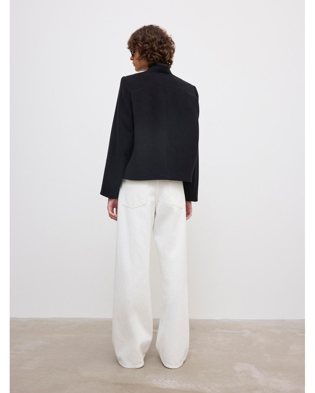 House of Dagmar White Short Curved Jacket