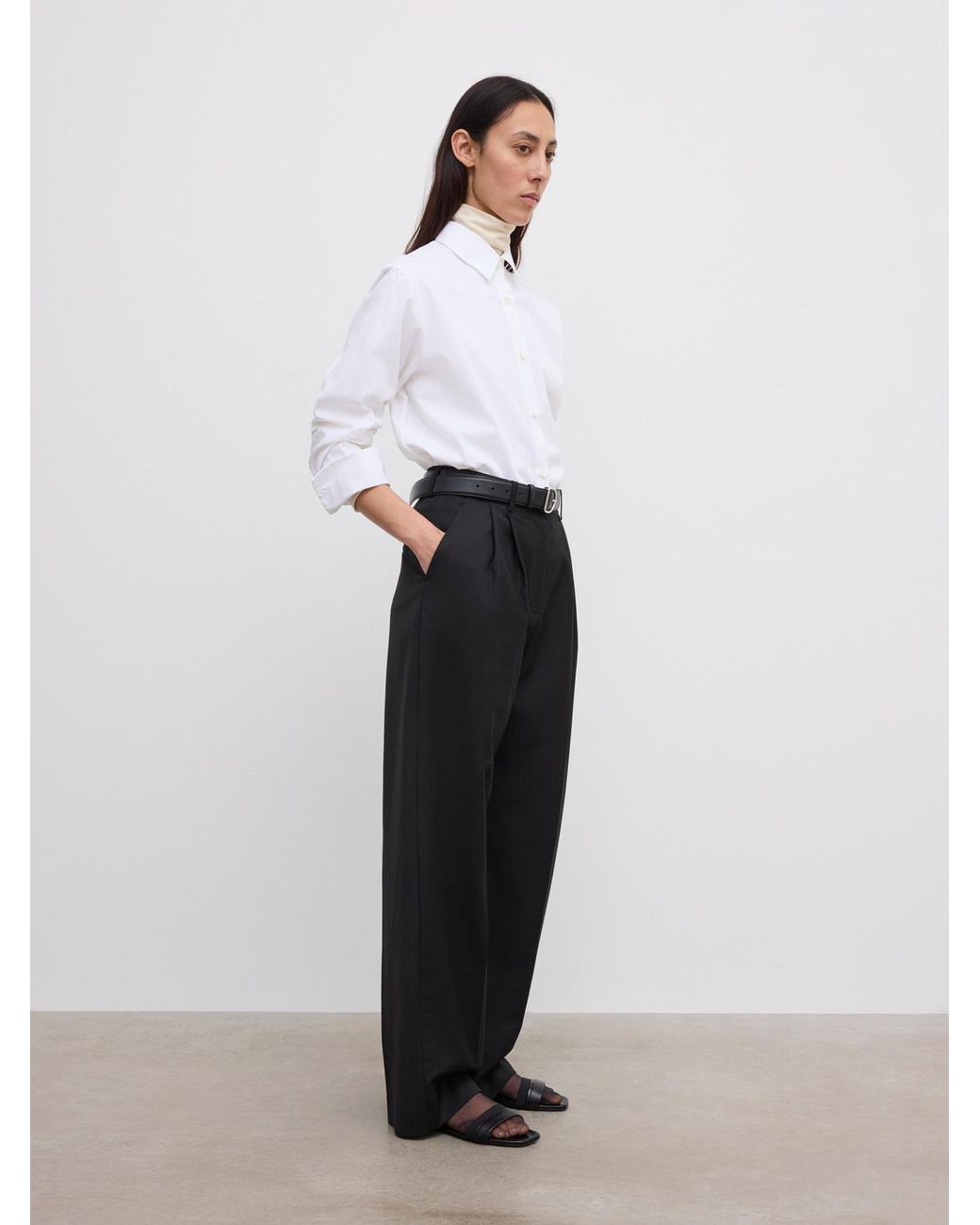 House of Dagmar Black Wide Suit Trousers