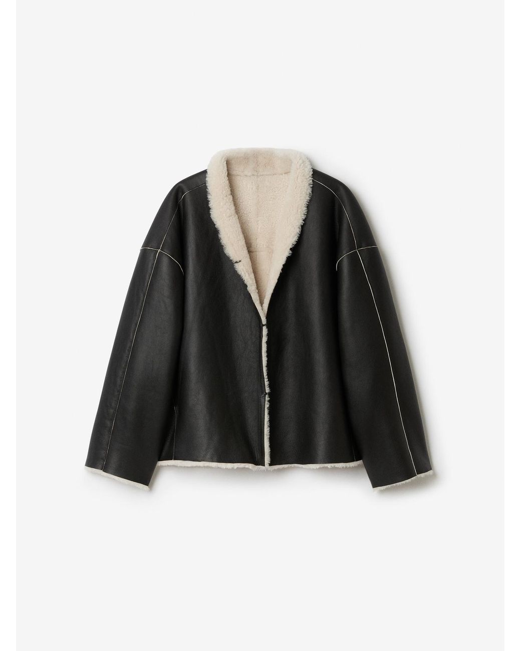 House of Dagmar White Short Shearling Jkt