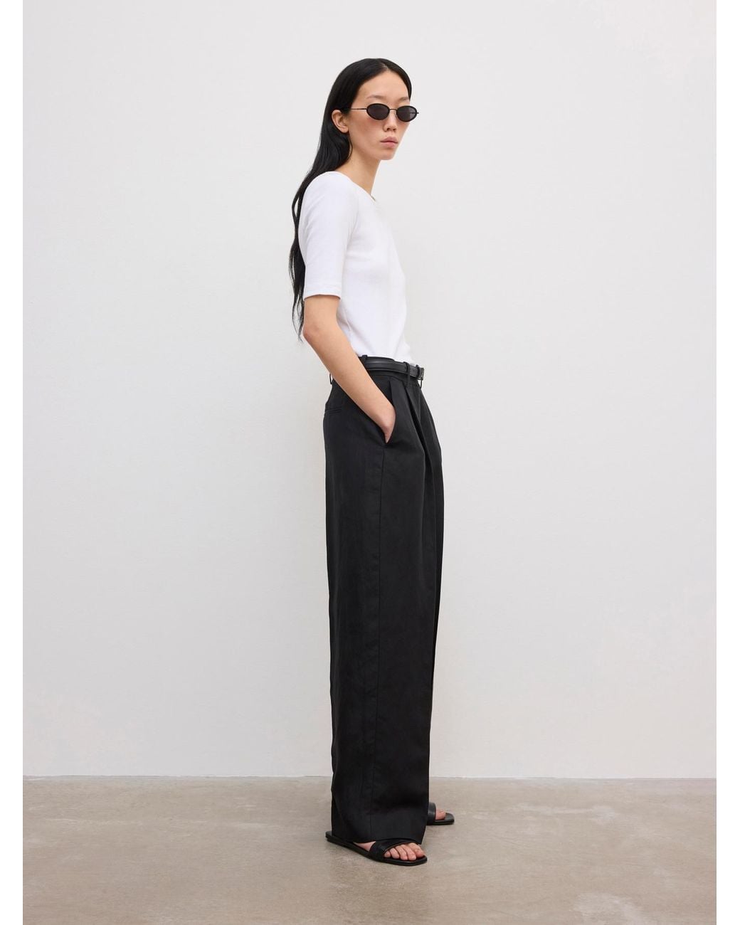 House of Dagmar White Relaxed Linen Trousers