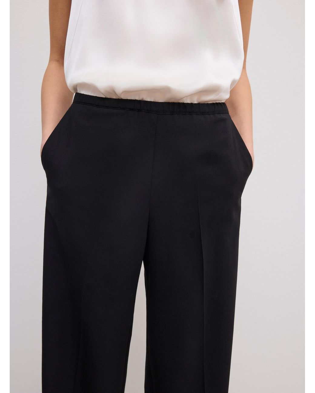 House of Dagmar White Elastic Wool Trouser